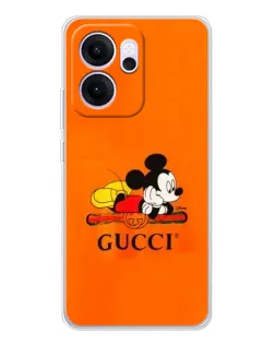 Чехол для OPPO Reno14 F с картинкой «Микки Маус Gucci — оранж» Чехол для OPPO Reno14 F с картинкой «Микки Маус Gucci — оранж»