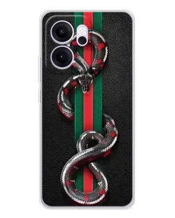 Чехол для OPPO Reno14 F с картинкой «Gucci — змея на полосе» Чехол для OPPO Reno14 F с картинкой «Gucci — змея на полосе»