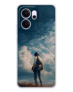 Чехол для OPPO Reno14 F с картинкой «Герой PUBG на скале»