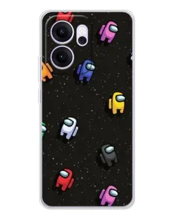 Чехол для OPPO Reno14 F с картинкой «Космический паттерн Among Us»