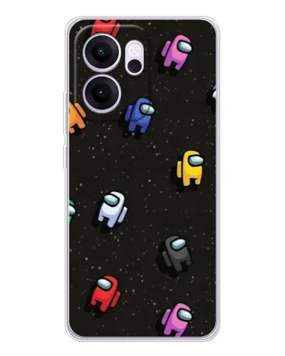 Чехол для OPPO Reno14 F с картинкой «Космический паттерн Among Us»