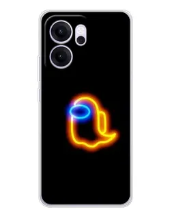 Чехол для OPPO Reno14 F с картинкой «Among Us неоновое сияние»