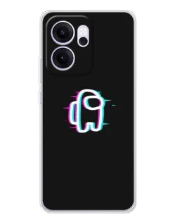 Чехол для OPPO Reno14 F с картинкой «Among Us неон»