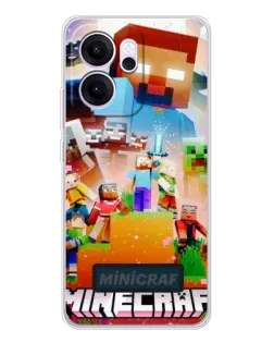 Чехол для OPPO Reno14 F с картинкой «Minecraft герои игры»