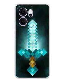Чехол для OPPO Reno14 F с картинкой «Алмазный меч неон»