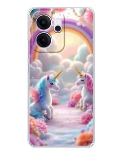 Чехол для OPPO Reno14 F с картинкой «Радуга и единороги» Чехол для OPPO Reno14 F с картинкой «Радуга и единороги»