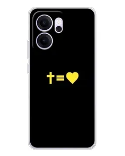 Чехол для OPPO Reno14 F с картинкой «Сердце и Крест»