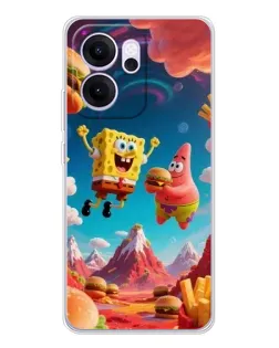 Чехол для OPPO Reno14 F с картинкой «Космический фастфуд»