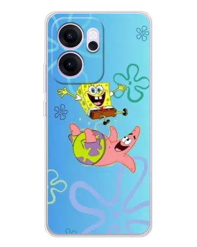 Чехол для OPPO Reno14 F с картинкой «Спанч Боб и Патрик»