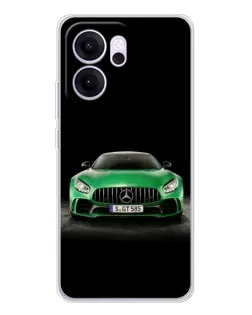 Чехол для OPPO Reno14 F с картинкой «Mercedes — неоновый лого»
