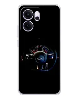 Чехол для OPPO Reno14 F с картинкой «Салон Audi — руль»