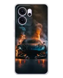 Чехол для OPPO Reno14 F с картинкой «Lamborghini дымная эстетика»