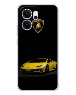Чехол для OPPO Reno14 F с картинкой «Lamborghini желтый акцент»