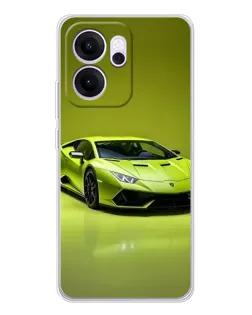 Чехол для OPPO Reno14 F с картинкой «Салатовый Lamborghini Huracan»