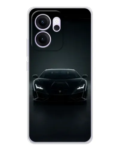Чехол для OPPO Reno14 F с картинкой «Черный Lamborghini Aventador»