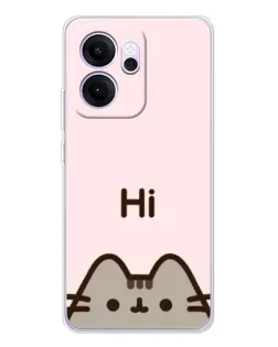 Чехол для OPPO Reno14 F с картинкой «Пушин говорит Hi» Чехол для OPPO Reno14 F с картинкой «Пушин говорит Hi»