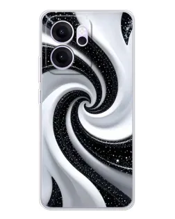 Чехол для OPPO Reno14 F с картинкой «Черно-белая спираль» Чехол для OPPO Reno14 F с картинкой «Черно-белая спираль»