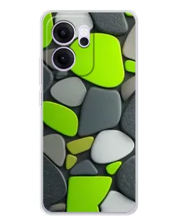 Чехол для OPPO Reno14 F с картинкой «Яркая неоновая галька»