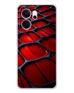 Чехол для OPPO Reno14 F с картинкой «Красная глянцевая сетка»
