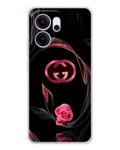 Чехол для OPPO Reno14 FS с картинкой «Gucci — неоновая роза»