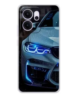 Чехол для OPPO Reno14 FS с картинкой «Взгляд BMW с синими фарами»