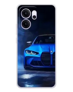 Чехол для OPPO Reno14 FS с картинкой «Голубая BMW M4»