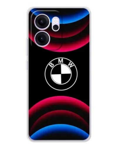 Чехол для OPPO Reno14 FS с картинкой «Логотип BMW и неоновые дуги»