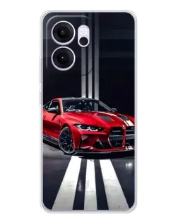 Чехол для OPPO Reno14 FS с картинкой «Красная BMW на дороге»