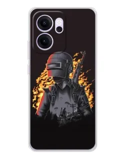 Чехол для OPPO Reno14 FS с картинкой «PUBG — огненный силуэт»