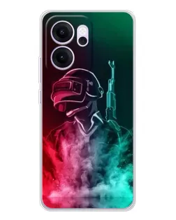 Чехол для OPPO Reno14 FS с картинкой «PUBG — огненный воин»