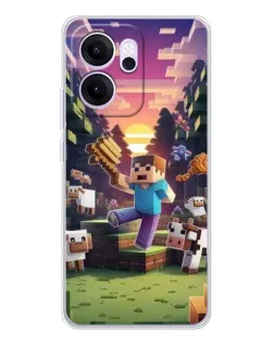 Чехол для OPPO Reno14 FS с картинкой «Стив на ферме» Чехол для OPPO Reno14 FS с картинкой «Стив на ферме»