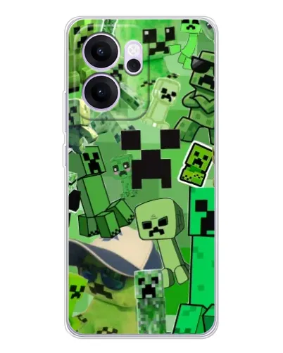 Чехол для OPPO Reno14 FS с картинкой «Криперы Minecraft»