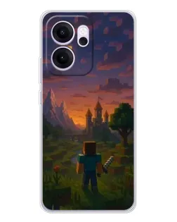 Чехол для OPPO Reno14 FS с картинкой «Стив у башни» Чехол для OPPO Reno14 FS с картинкой «Стив у башни»