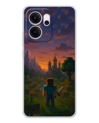 Чехол для OPPO Reno14 FS с картинкой «Стив у башни»