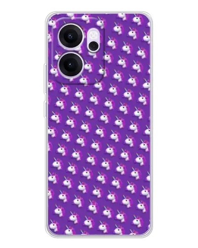 Чехол для OPPO Reno14 FS с картинкой «Единороги на фиолетовом»