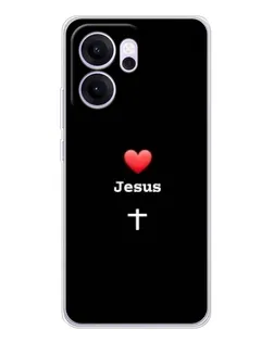 Чехол для OPPO Reno14 FS с картинкой «Сердце - Jesus» Чехол для OPPO Reno14 FS с картинкой «Сердце - Jesus»