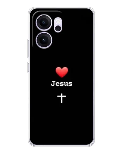 Чехол для OPPO Reno14 FS с картинкой «Сердце - Jesus»