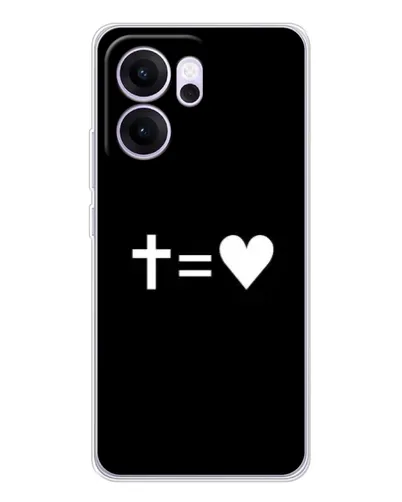 Чехол для OPPO Reno14 FS с картинкой «Крест и Сердце»