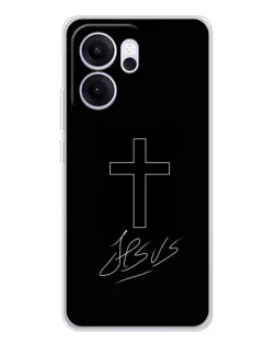 Чехол для OPPO Reno14 FS с картинкой «Графический крест Jesus»