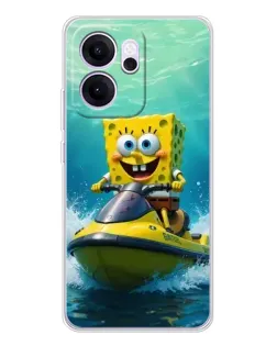 Чехол для OPPO Reno14 FS с картинкой «Спанч Боб на гидроцикле» Чехол для OPPO Reno14 FS с картинкой «Спанч Боб на гидроцикле»