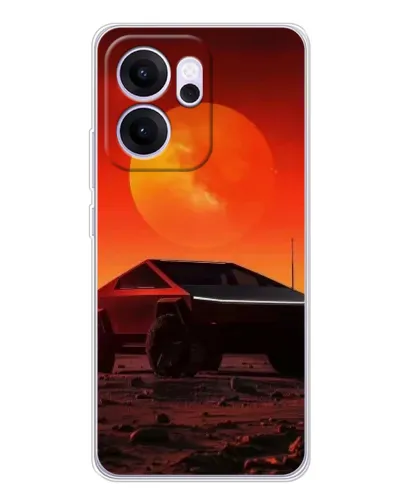 Чехол для OPPO Reno14 FS с картинкой «Cybertruck на Марсе»