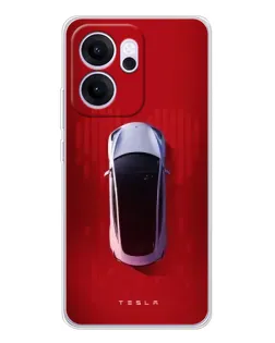Чехол для OPPO Reno14 FS с картинкой «Tesla Top View»
