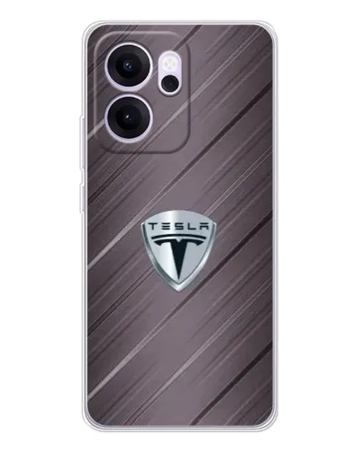 Чехол для OPPO Reno14 FS с картинкой «Металлическая текстура Tesla»