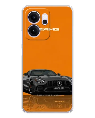 Чехол для OPPO Reno14 FS с картинкой «Оранжевый Mercedes AMG»