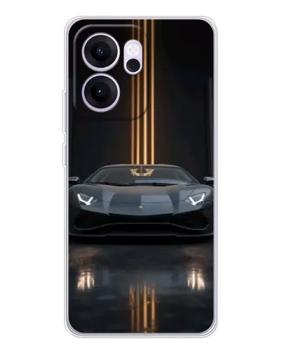 Чехол для OPPO Reno14 FS с картинкой «Lamborghini золотые линии»
