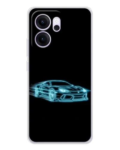 Чехол для OPPO Reno14 FS с картинкой «Неоновый контур Lamborghini»