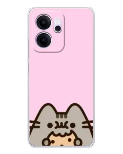 Чехол для OPPO Reno14 FS с картинкой «Pusheen и печенье» Чехол для OPPO Reno14 FS с картинкой «Pusheen и печенье»