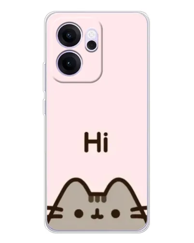 Чехол для OPPO Reno14 FS с картинкой «Пушин говорит Hi»