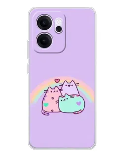Чехол для OPPO Reno14 FS с картинкой «Радужные Пушины» Чехол для OPPO Reno14 FS с картинкой «Радужные Пушины»