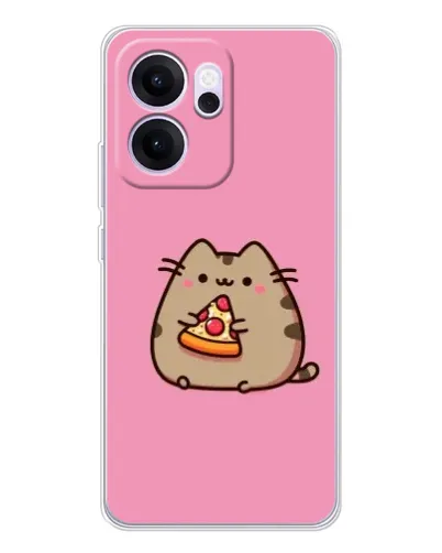 Чехол для OPPO Reno14 FS с картинкой «Пушин с пиццей»